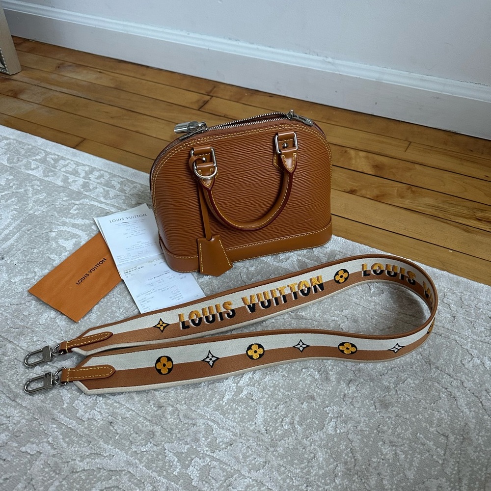 Louis Vuitton Alma Handbag Miel Epi Leather Jacquard Strap Original Receipt - Picture 3 of 12